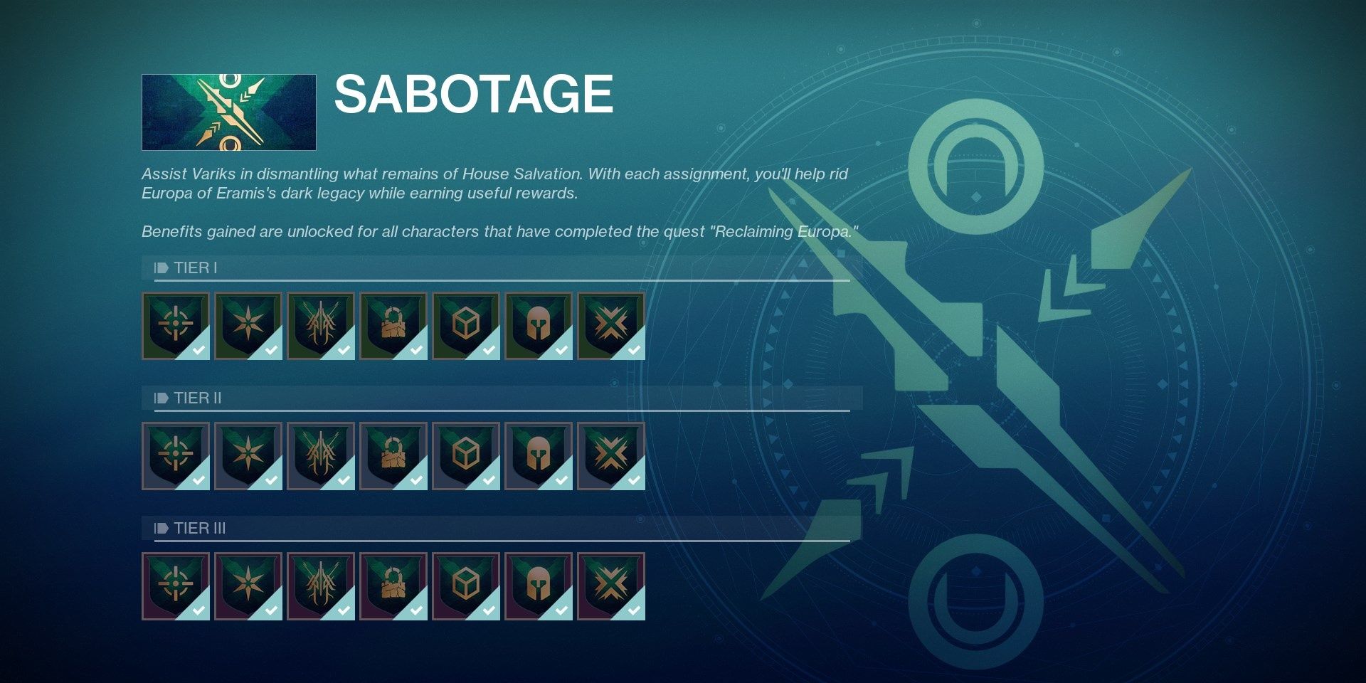 Destiny 2 Variks Sabotage Quests