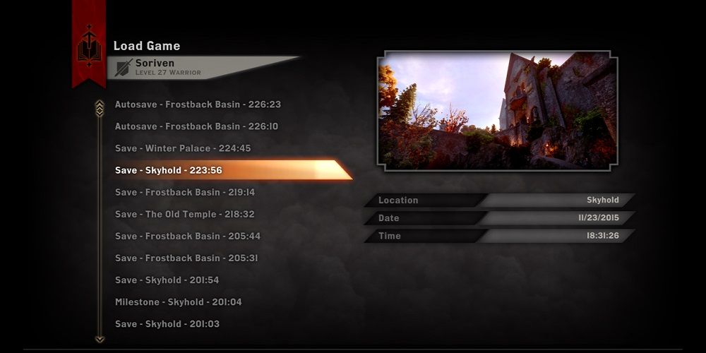 Dragon Age Inquisition Save Files