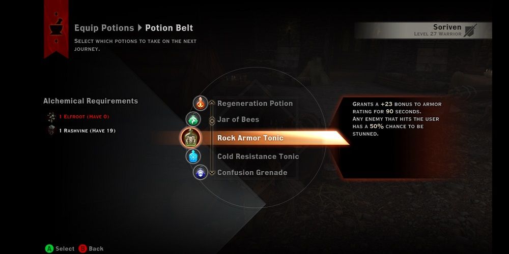 Dragon Age Inquisition equip potions