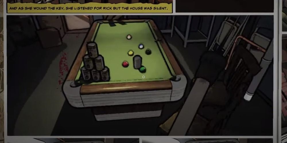 Pool table in What Remains of Edith Finch