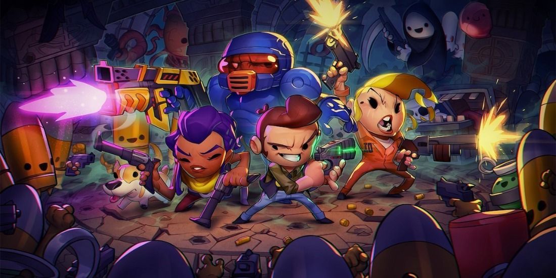 Official art of the four main characters in Enter The Gungeon