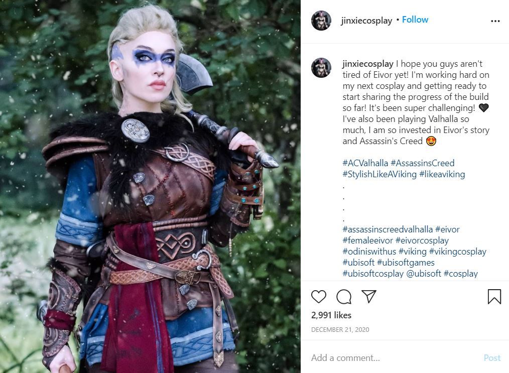 Female Eivor cosplay by Jinxiecosplay on Instagram