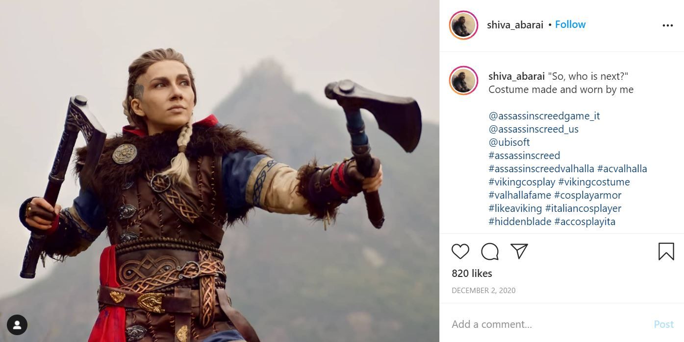 Female Eivor cosplay by Shiva_abarai on Instagram