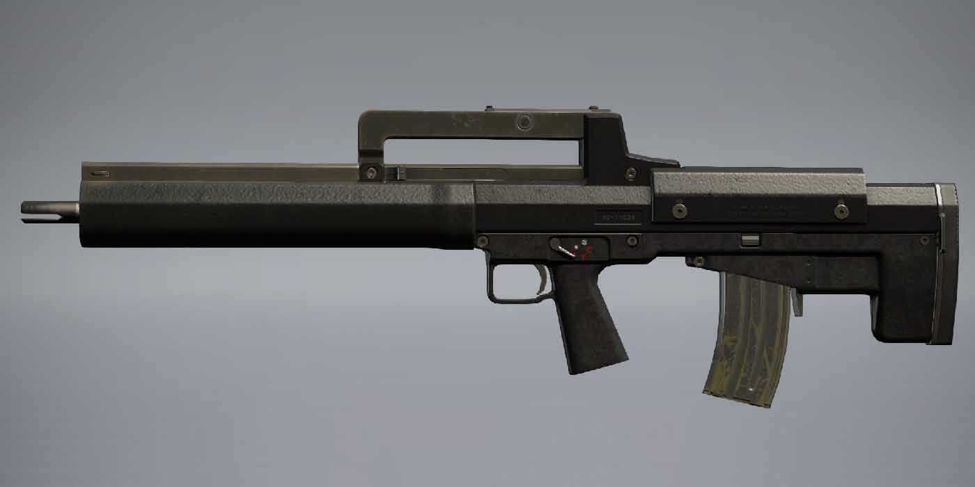 Metal Gear Solid 5. Weapon Customization Screen showing the G44 Bullpup assault rifle.