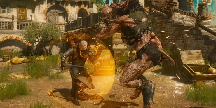 Witcher 3 Screenshot Of Geralt Using Quen