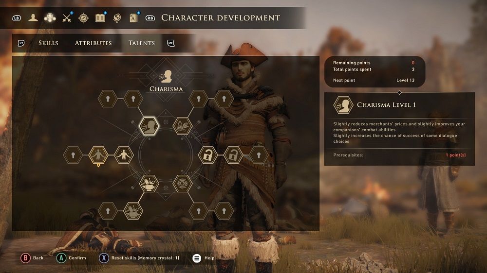 GreedFall Talent Tree