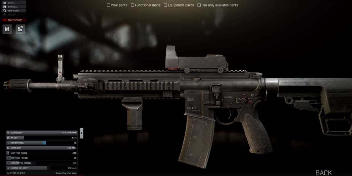 Escape From Tarkov for PC. HK 416 assault rifle