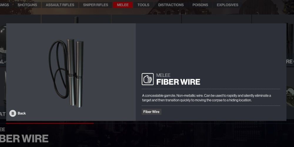Hitman 3 Fiber Wire In Game Description