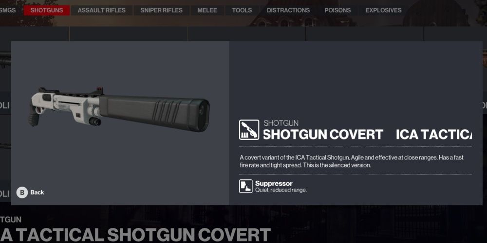 Hitman 3 Tactical Shotgun Covert In Game Description