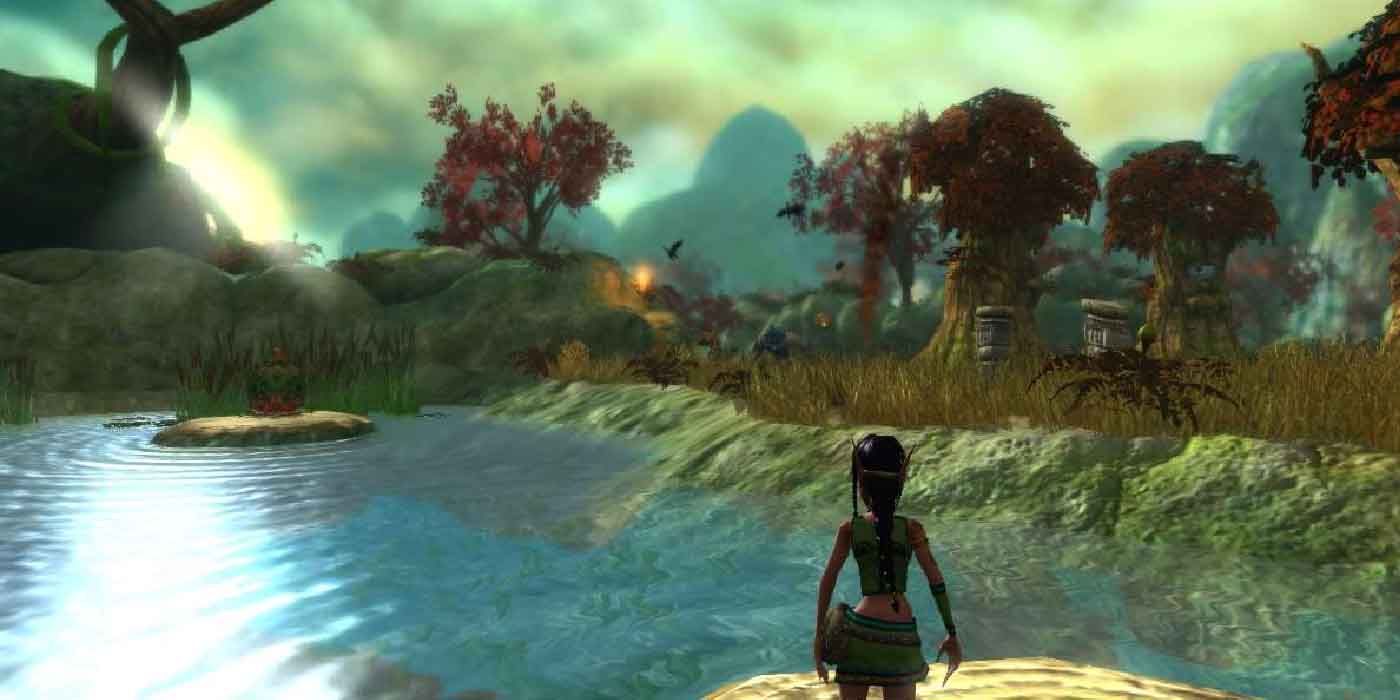 Kameo observing the land in Kameo: Elements of Power for the Xbox 360.