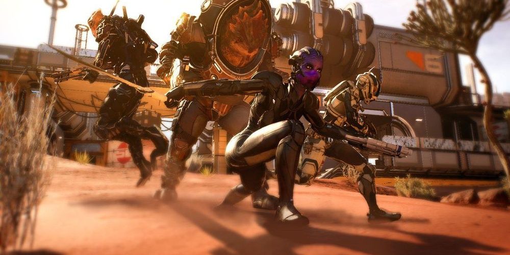 Mass Effect Andromeda Asari Commando con escuadrón multijugador