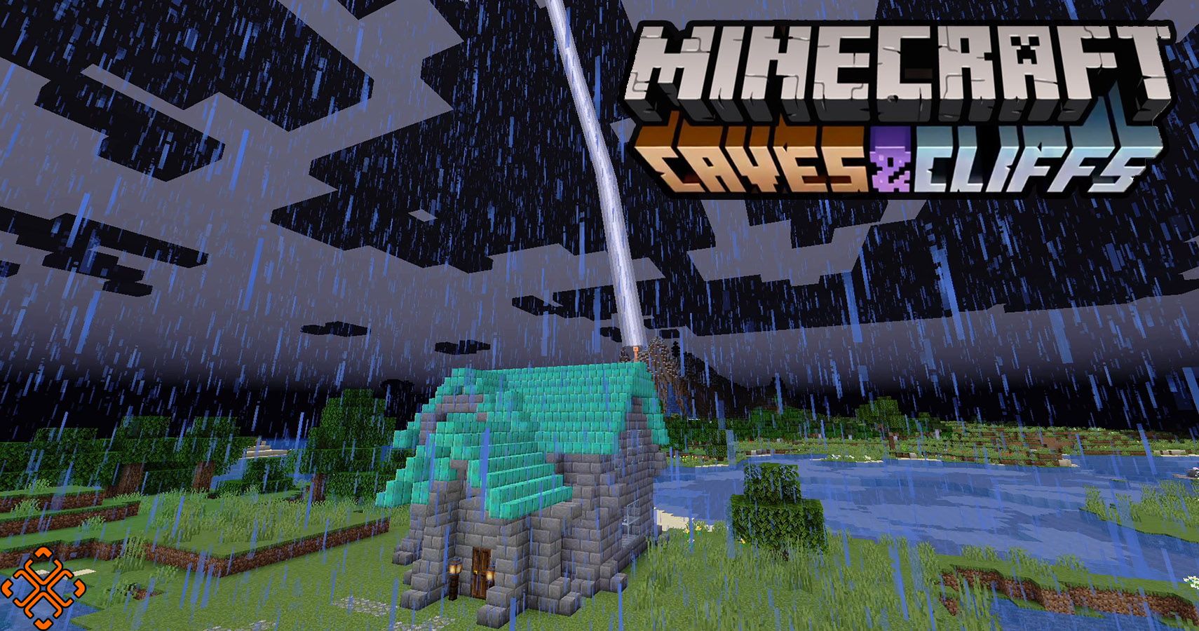 Official screenshot of the Minecraft lightning rod from Microsoft.