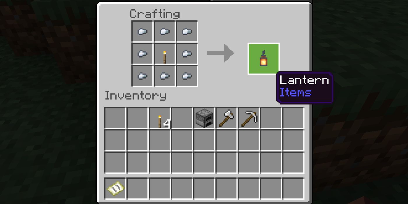 Minecraft Screenshot Lantern Recipe