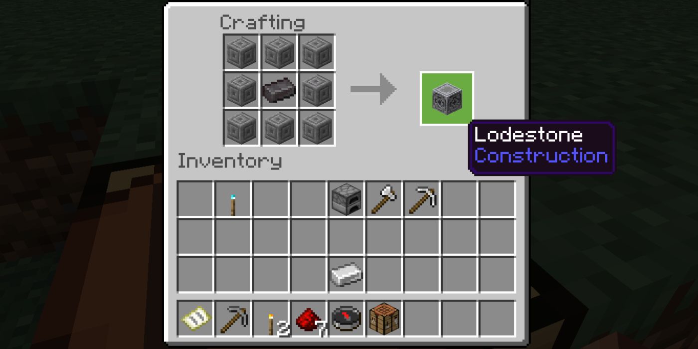 Minecraft Screenshot Of Lodestone Recipe
