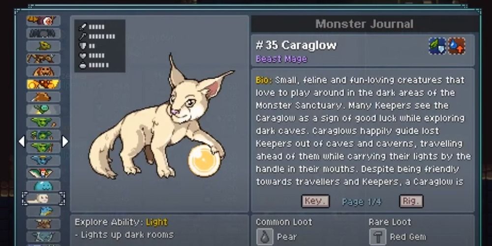 Caraglow Journal Monster Sanctuary