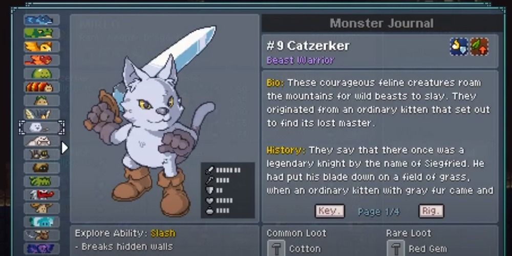 Catzerker Journal Monster Sanctuary