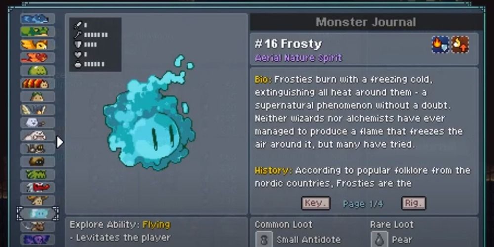 Frosty Journal Monster Sanctuary