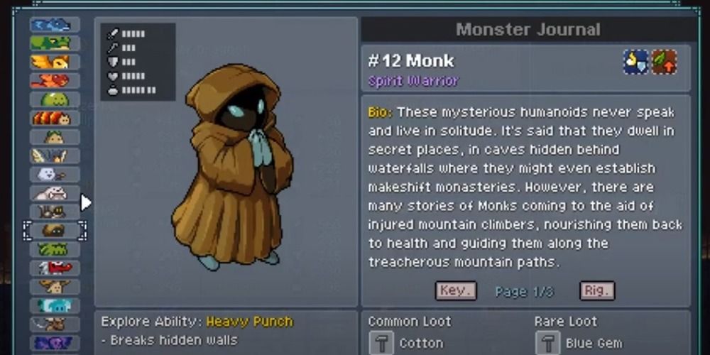 Monk Journal Monster Sanctuary