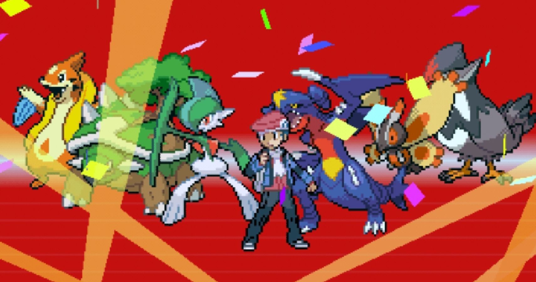 Trainer with their team of Pokemon
