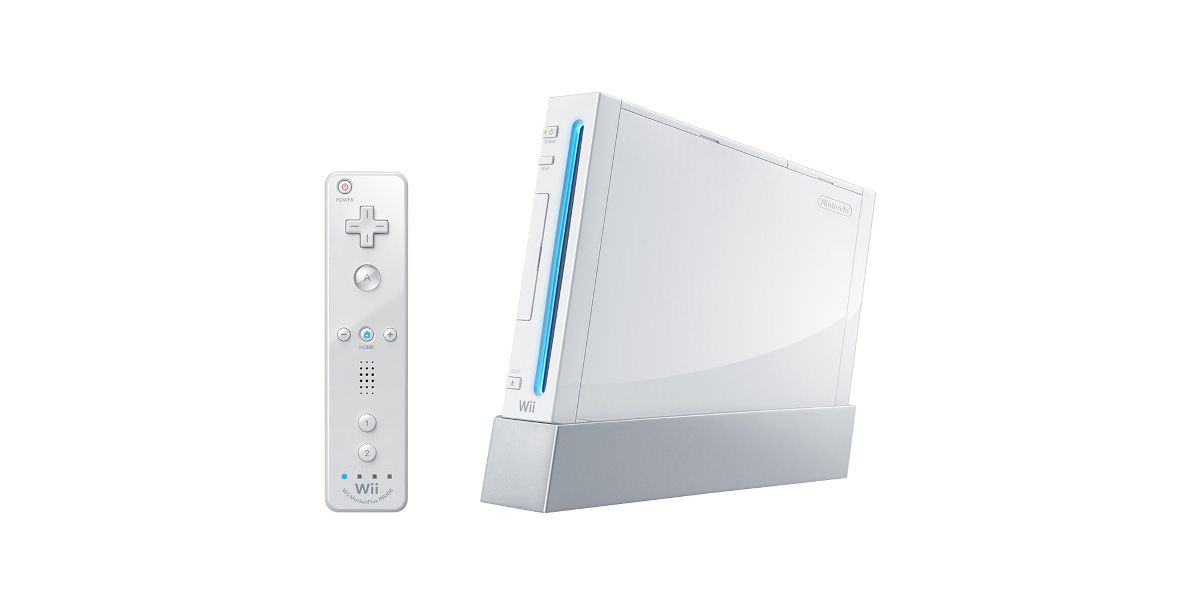 A picture of the Nintendo Wii against a white background