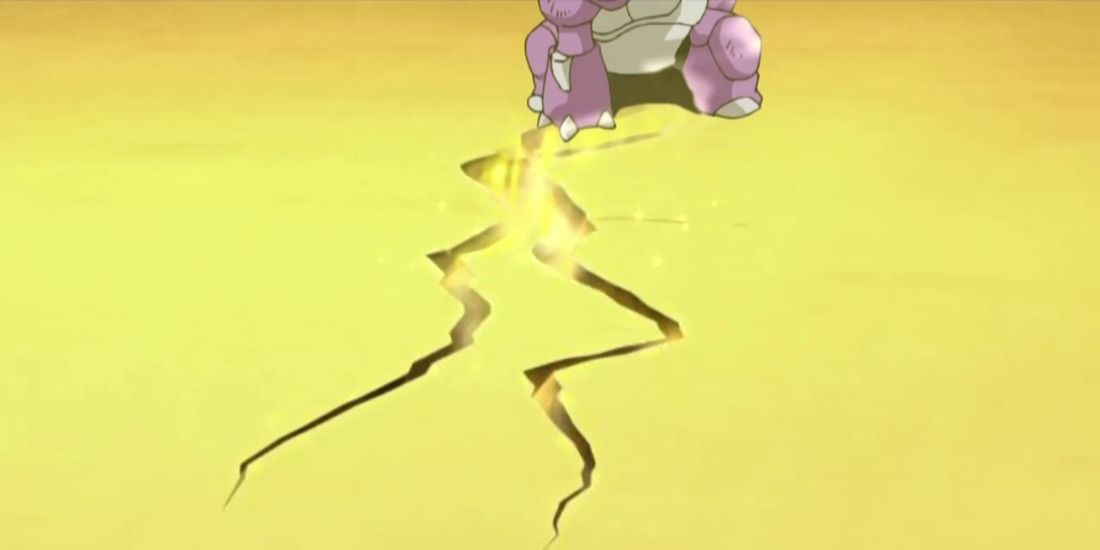 Nidoking using Earthquake in the Pokemon anime