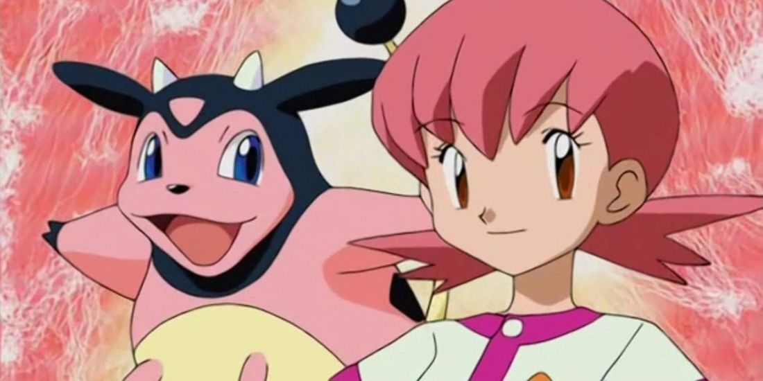 Whitney and her Miltank in the Pokemon anime