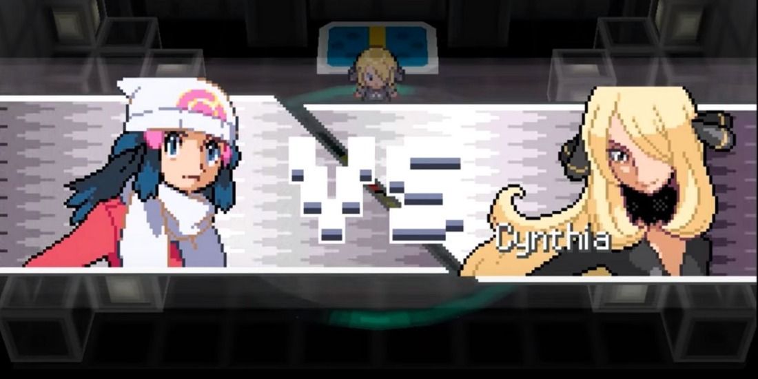 Dawn facing against Cynthia in Pokemon Platinum