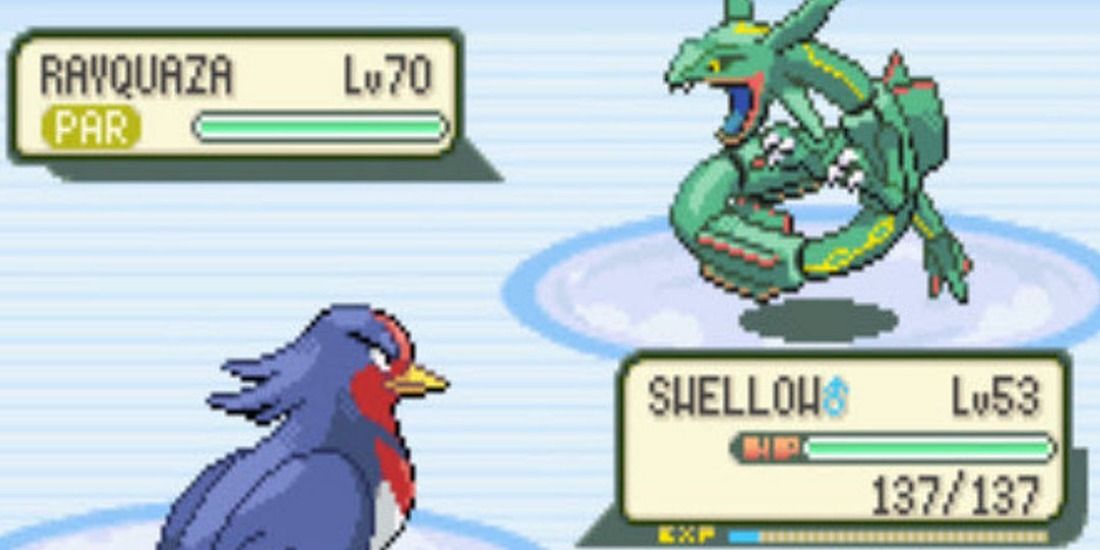 Using a Swellow against Rayquaza in Pokemon Ruby & Sapphire