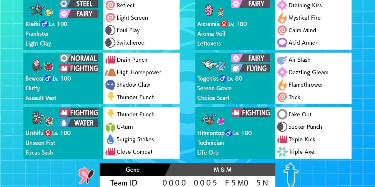 The updated Might &amp; Magic rental battle team for Pokemon Sword &amp; Shield's single battles ladder