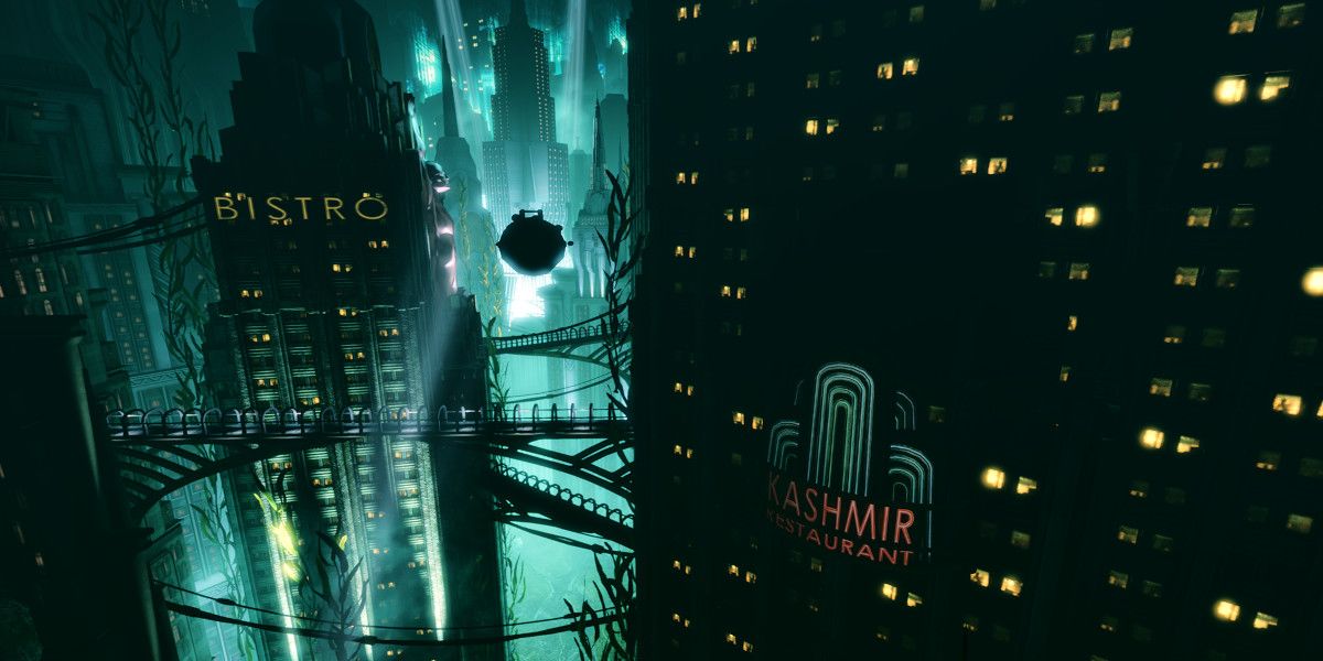 The city of Rapture during the opening of the original Bioshock