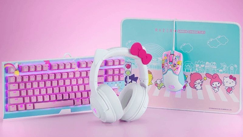 Razer Hello Kitty PC Headset Keyboard Mouse Mousepad