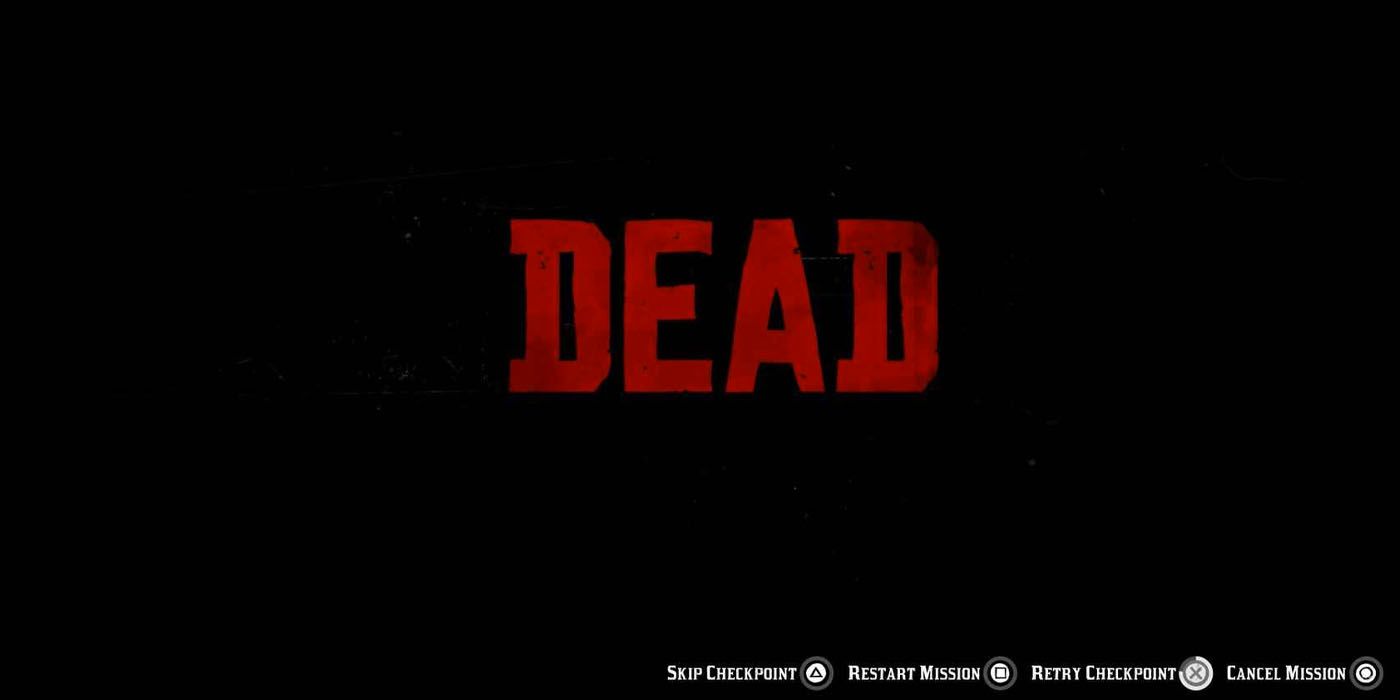 Red Dead Redemption Game Over Screen