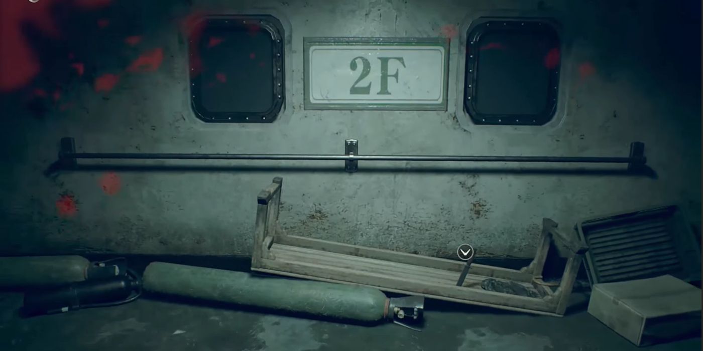 Resident Evil 7 Screenshot Survival Knife Stuck IN Upside Down Bench