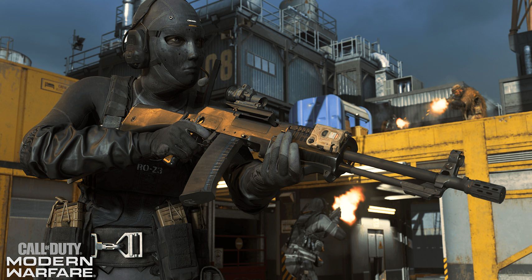 Official screenshot of Warzone operator Roze on Oilrig from Activision.