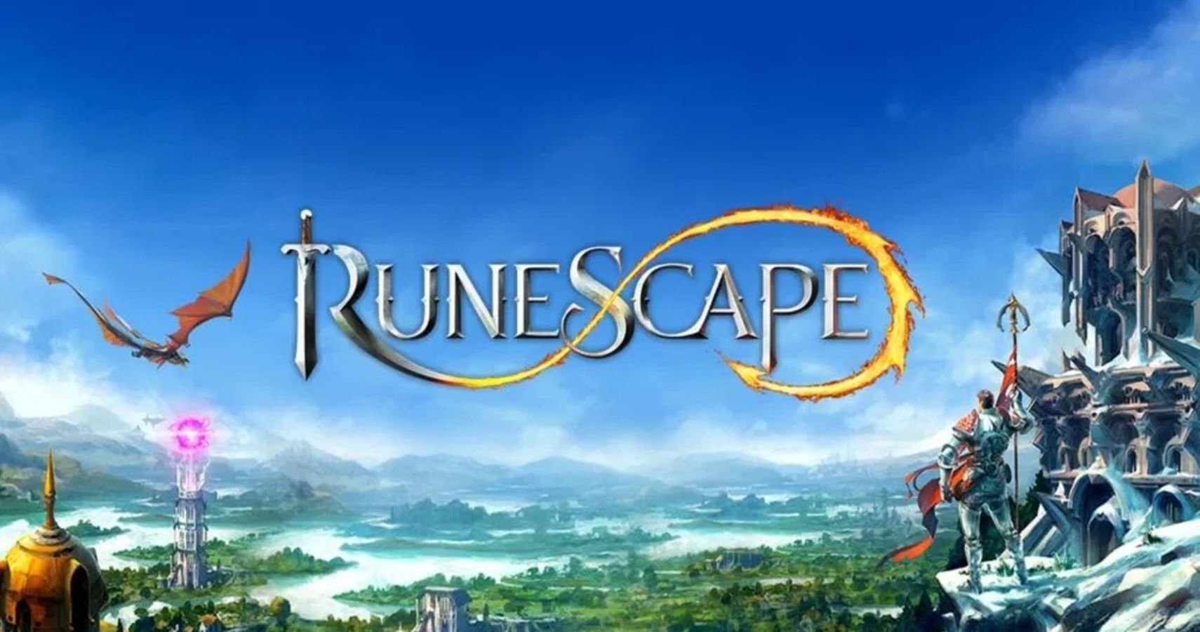 promo art for Runescape with title in the sky