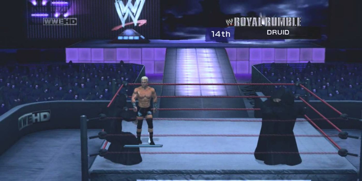 Dolph Ziggler competes in a druid battle royal in the Vs. Undertaker route in SD vs. Raw 2011