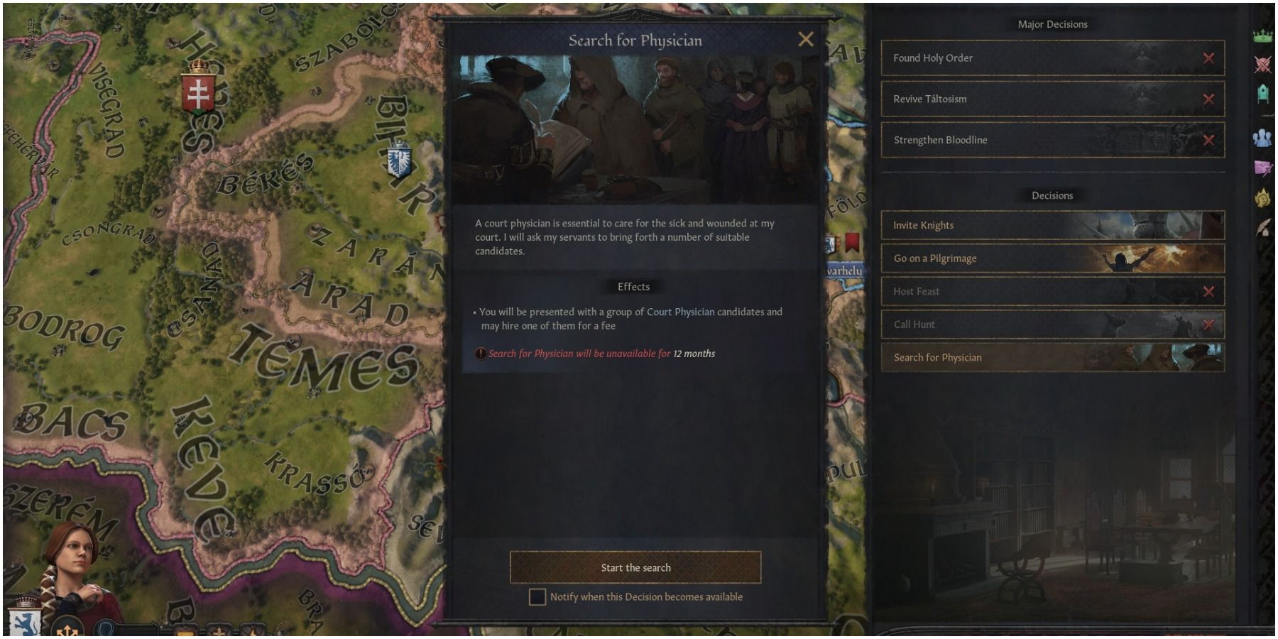 Search For Physician Decision Screen Crusader Kings 3