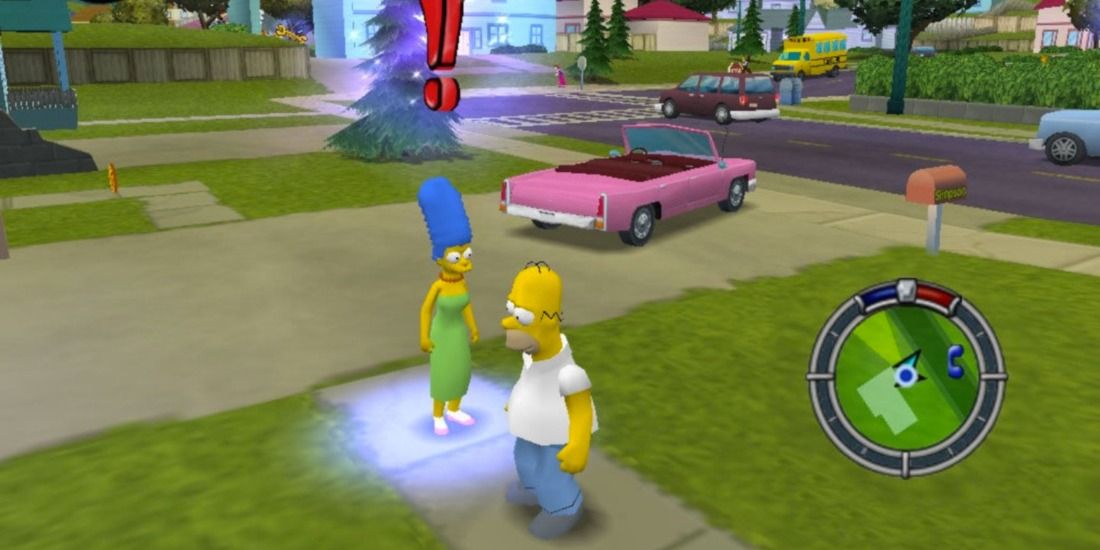 Marge offering a quest to Homer in Simpsons Hit & Run