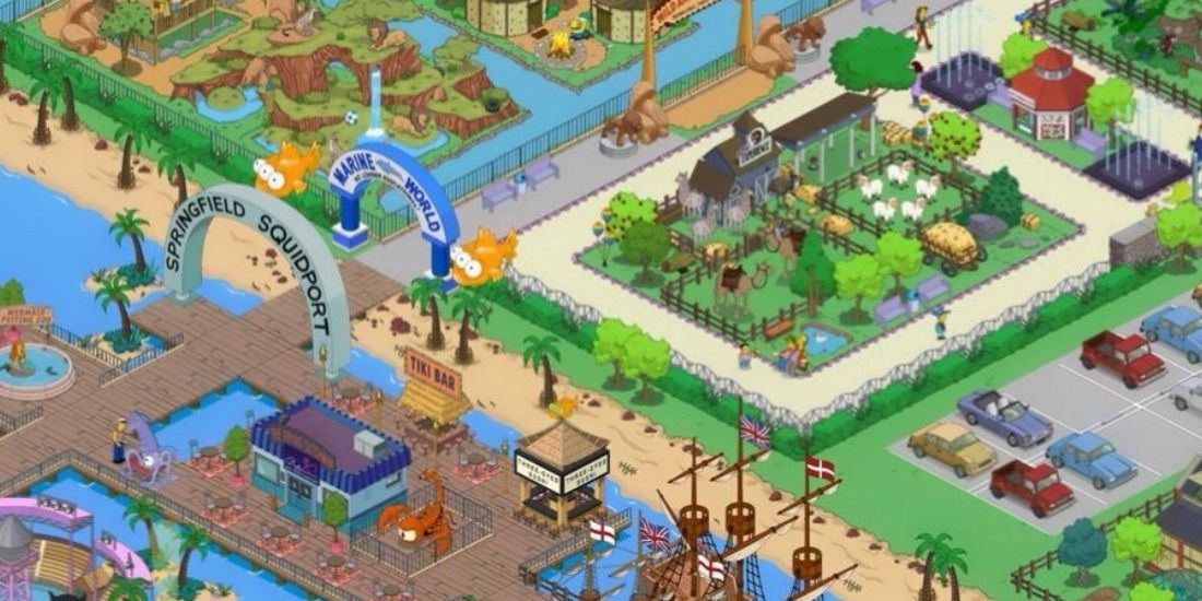 A zoo and pier in Simpsons Tapped Out