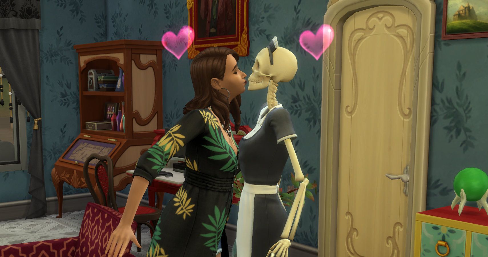 A sim kissing Bonehilda