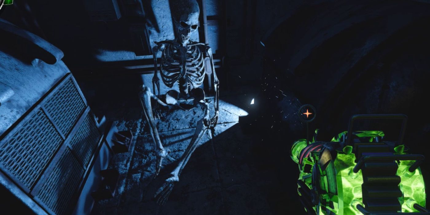 Call Of Duty Black Ops Cold War: Looking At The D.I.E Machine Skeleton With The Ray Gun