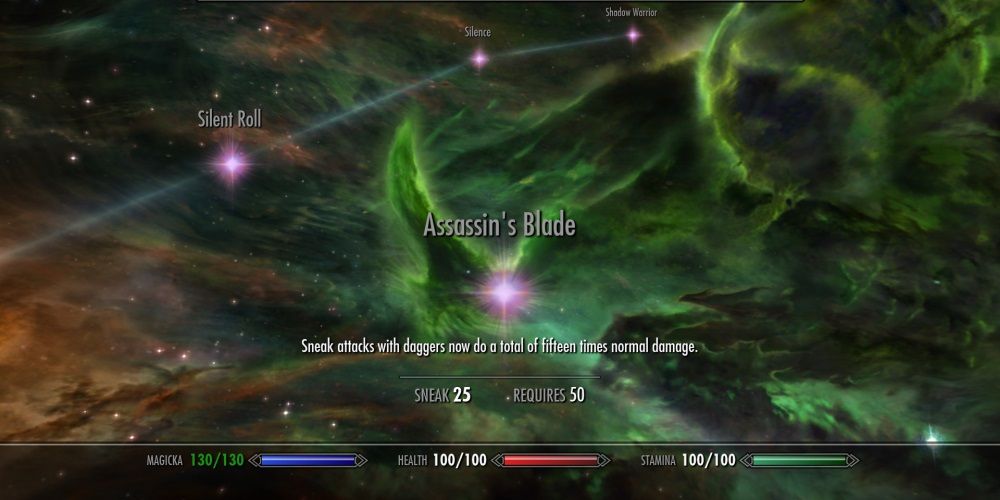 Skyrim Assassin's Blade Perk In Skill Screen