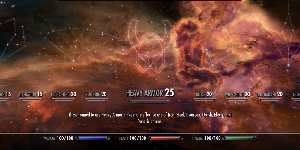 Skyrim Heavy Armor Skill In Skill Screen