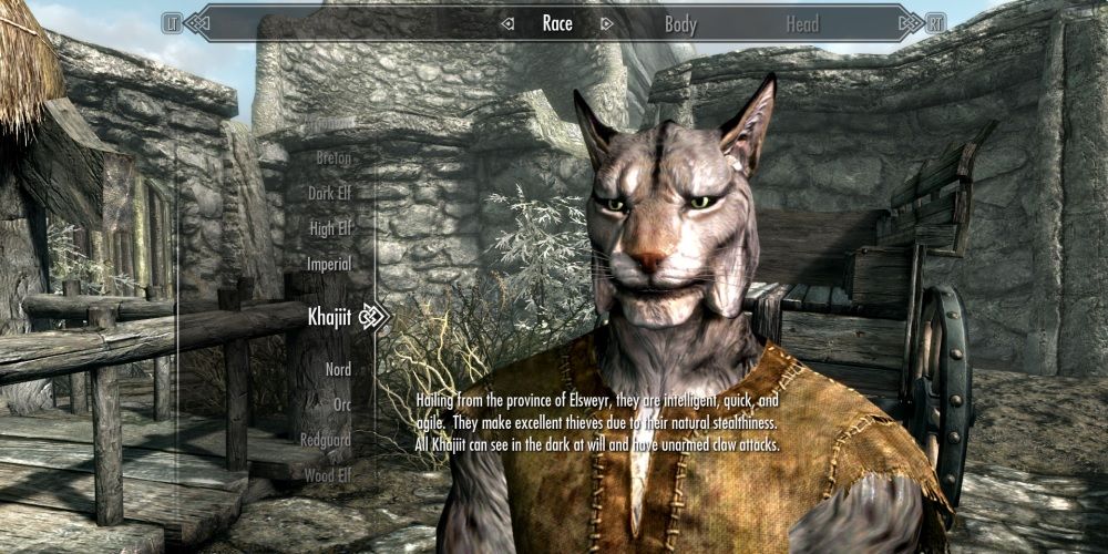 Skyrim Khajiit In Character Creation Screen