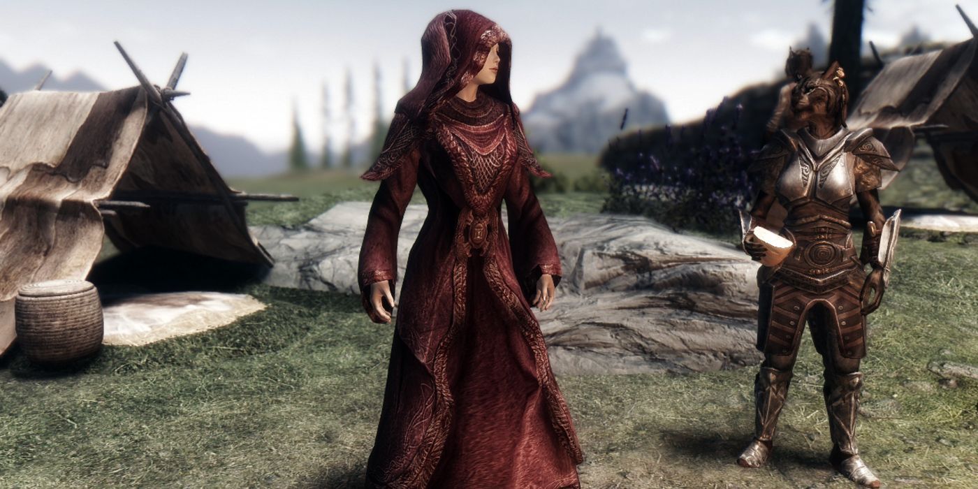 skyrim mage in red robes