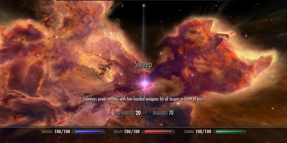 Skyrim Sweep Perk In Skill Screen