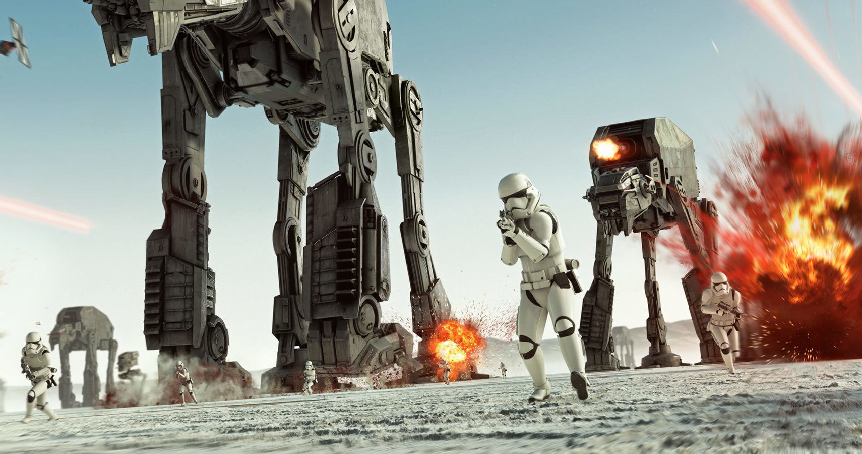 Stormtroopers running into battle
