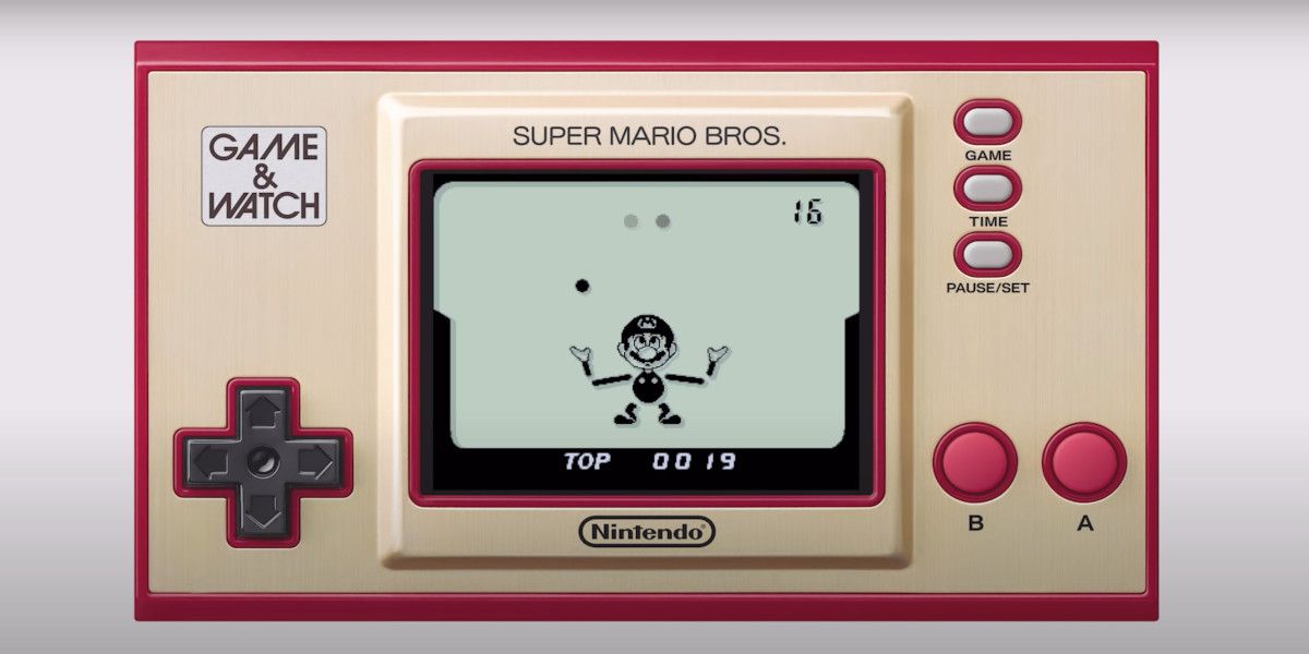 A Super Mario Brothers Game and Watch handheld console