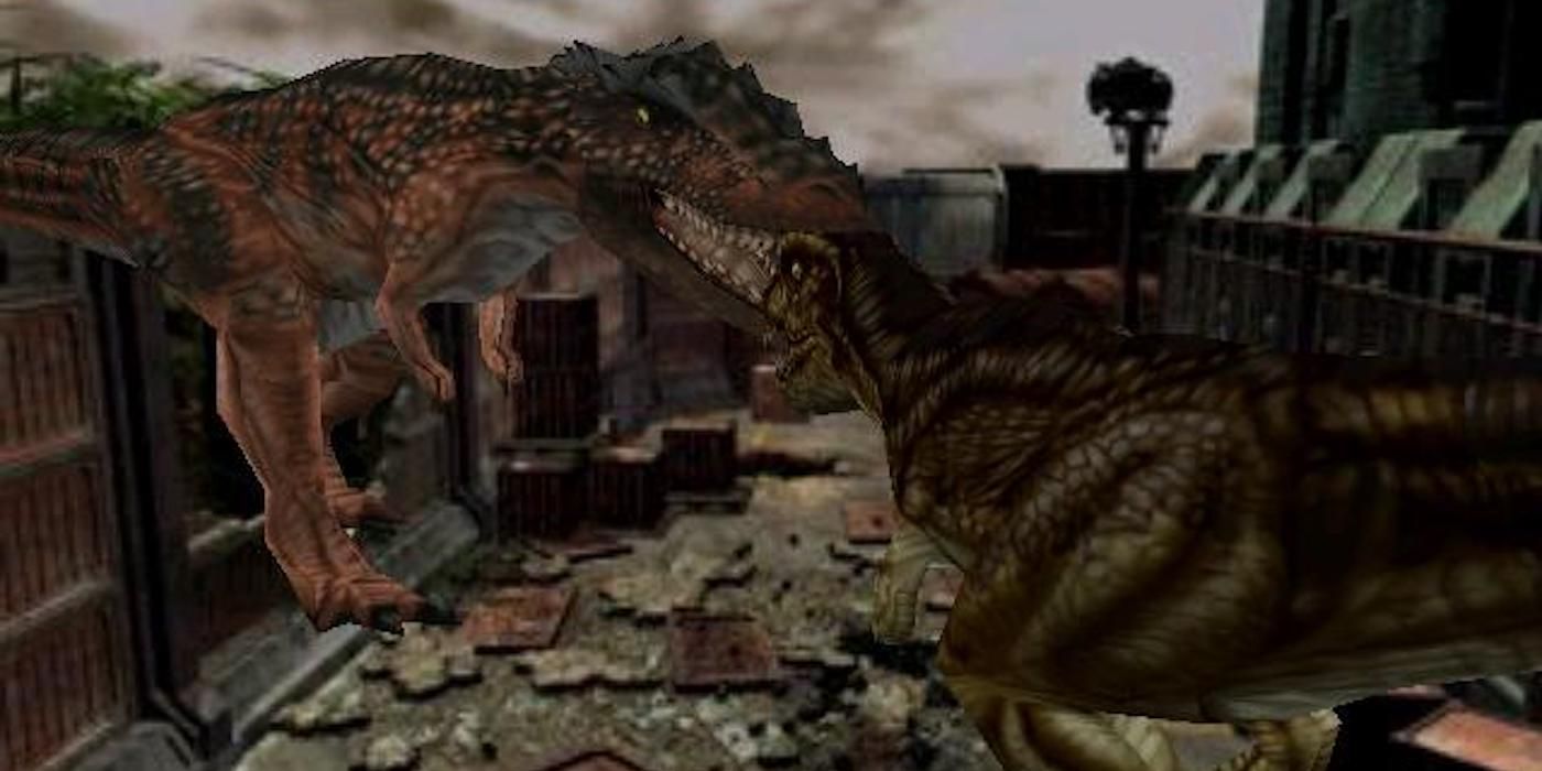 T-rex vs gigantarous Dino Crisis 2