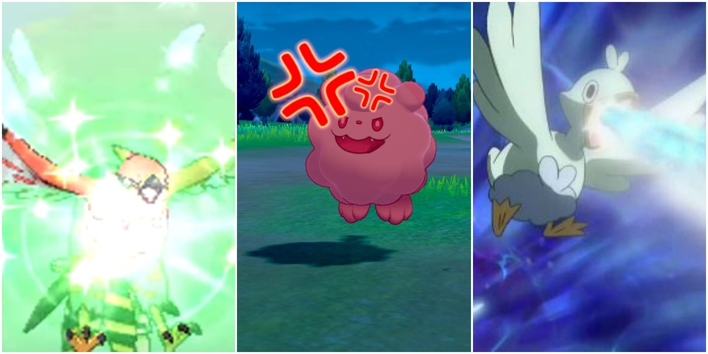 Talonflame Using Roost, Swirlix Using Taunt, Ducklett Using Scald, Pokemon
